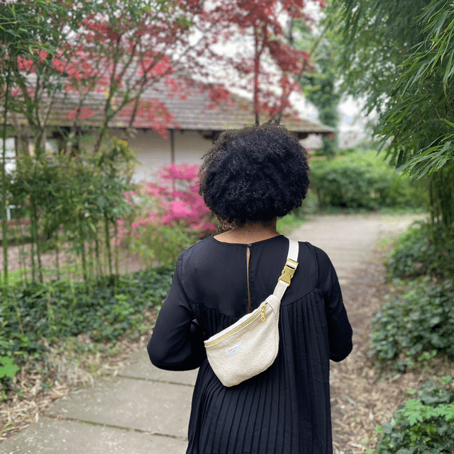 Sac banane naturel - Intérieur Éclat fleuri