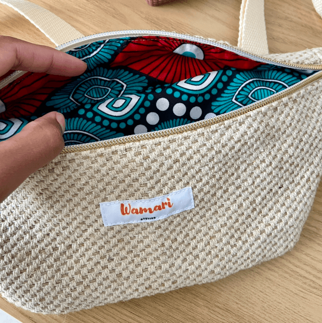 Sac banane effet maille - Intérieur vert