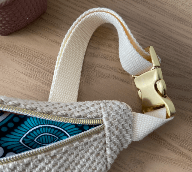 Sac banane effet maille - Intérieur vert